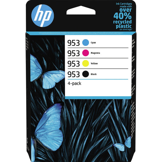HP Tintenpatrone Originalzubehör 953 ca. 900 Seiten schwarz, ca. 3 x 630 Seiten farbig schwarz, mehrfarbig 4 St./Pack.