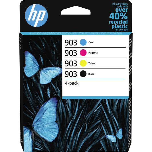 HP Tintenpatrone Originalzubehör 903 ca. 300 Seiten schwarz, ca. 3 x 315 Seiten farbig schwarz, mehrfarbig 4 St./Pack.