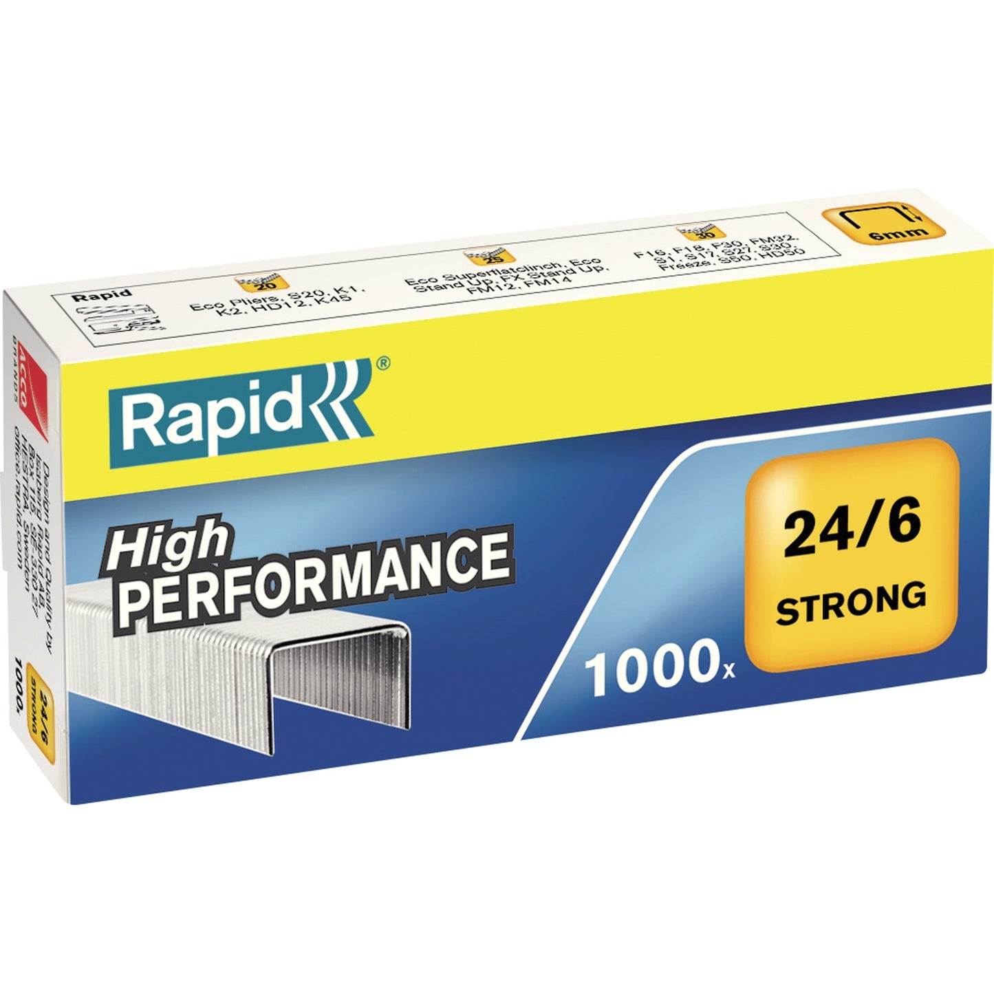 Rapid Heftklammer Strong 24/6 Rapid Heftgerät Eco Serie, F16, F18, F30, FM20, FM22, Freeze, K1, K2, K45, S1, S17, S27, S30, Ultimate NXT, Ultimate NXT ICE 1.000 St./Pack.