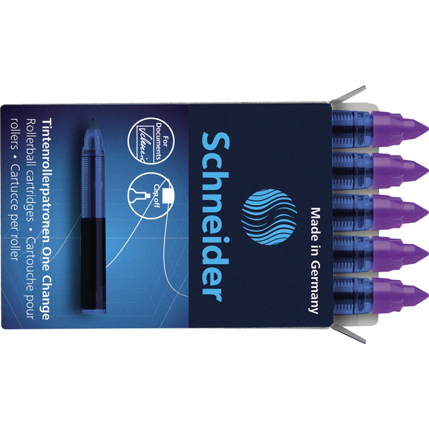 Schneider Nachfüllpatrone Tintenroller One Change Schneider Tintenroller One Change, Breeze, Base Senso, Base Ball 0,6mm violett 5 St./Pack.