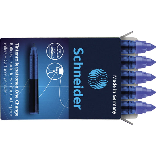 Schneider Nachfüllpatrone Tintenroller One Change Schneider Tintenroller One Change, Breeze, Base Senso, Base Ball 0,6mm blau 5 St./Pack.