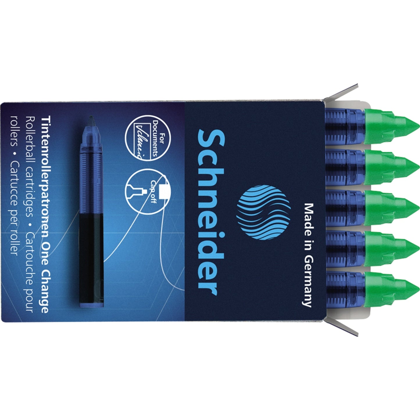 Schneider Nachfüllpatrone Tintenroller One Change Schneider Tintenroller One Change, Breeze, Base Senso, Base Ball 0,6mm grün 5 St./Pack.