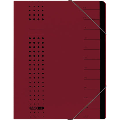 ELBA Ordnungsmappe chic DIN A4 320g/m² Intensivkarton, recycelt Farbe: bordeaux 7 Fächer