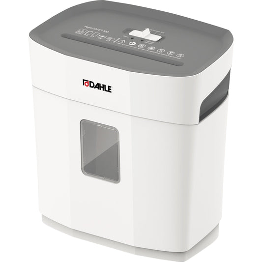 DAHLE Aktenvernichter PaperSAFE® 100 P-4 Papier, Heftklammern, Kreditkarten Partikelschnitt lichtgrau/staubgrau