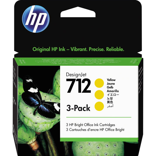 HP Tintenpatrone Originalzubehör 712 gelb 3 x 29ml 3 St./Pack.