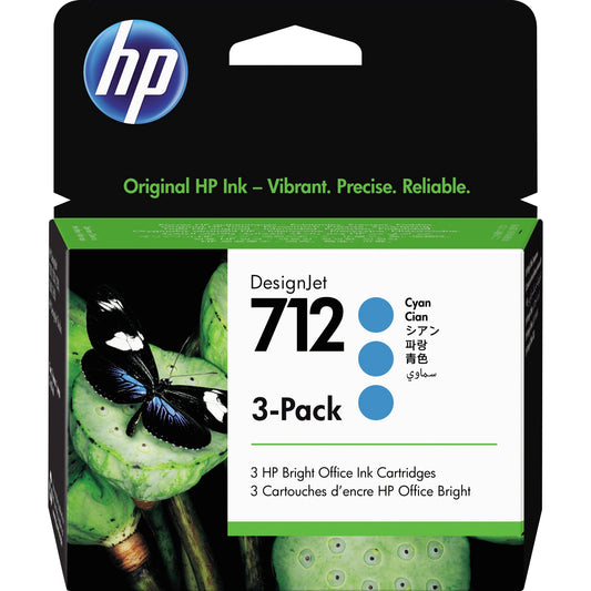 HP Tintenpatrone Originalzubehör 712 cyan 3 x 29ml 3 St./Pack.
