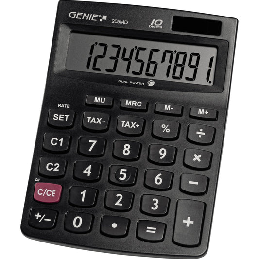 GENIE® Tischrechner 205 MD 100 x 25 x 145 mm (B x H x T) Batterie, Solar-Energie schwarz