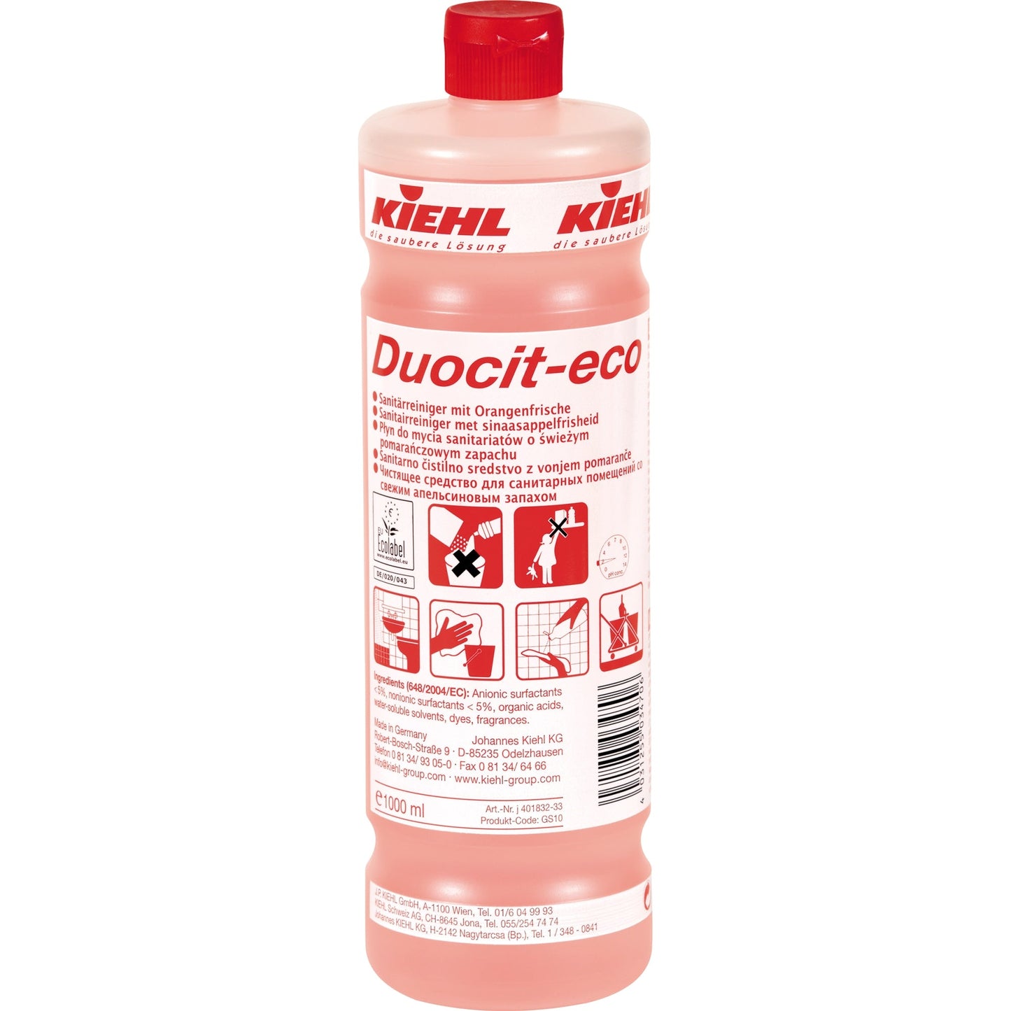 Kiehl Badreiniger Duocit-eco Orange nicht dermatologisch getestet pH-Wert: 2,5 Flasche Kunststoff 1l