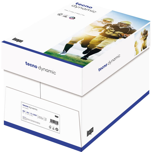 tecno Kopierpapier Dynamic DIN A4 80g/m² elementar chlorfrei gebleicht weiß 2.500 Bl./Pack.