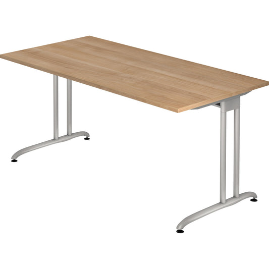 Hammerbacher Schreibtisch Ergonomic Maße: 1.600 x 740 x 800 mm (B x H x T) Spanplatte nussbaum