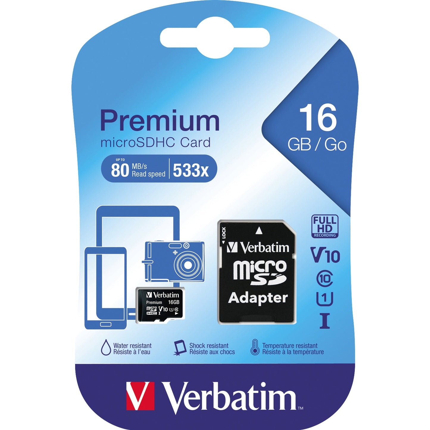 Verbatim Speicherkarte microSDHC Class 10, UHS-1 16Gbyte