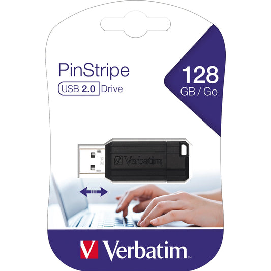 Verbatim USB-Stick Pin Stripe USB 2.0 128Gbyte schwarz