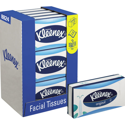 Kleenex® Kosmetiktücher KIMBERLY-CLARK PROFESSIONAL Kosmetikspender 7820 20 x 20 cm (B x L) 91 % Primärfaser 10 % Recyclingfaser weiß 12 x 72 St./Pack.