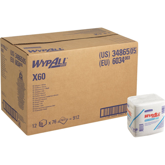 WYPALL* Wischtücher X60 31,8 x 30,5 cm (B x L) Hydroknit weiß 76 St./Pack.