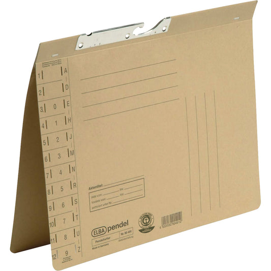 ELBA Pendelhefter DIN A4 230g/m² Amtsheftung mit Organisationsaufdruck Natronkarton naturbraun