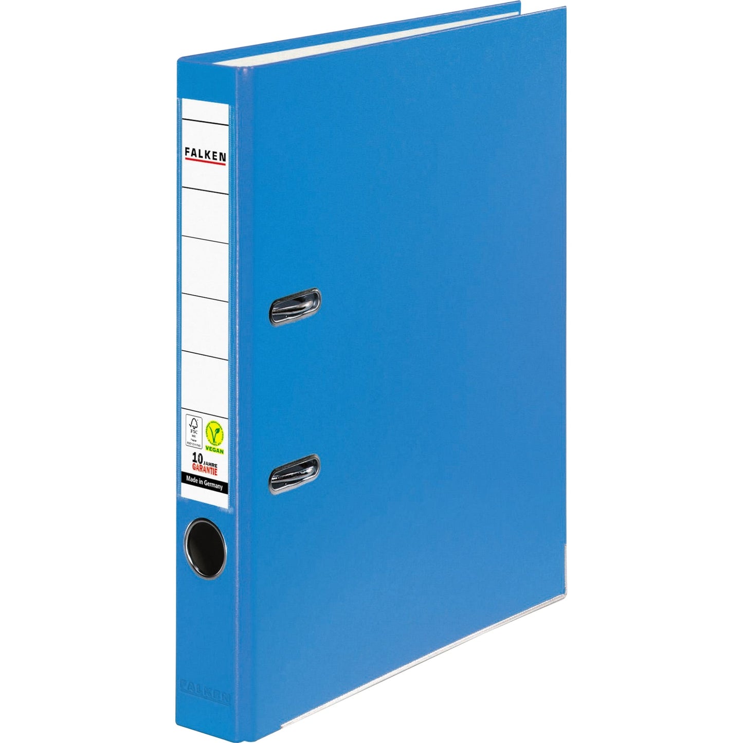 Falken Ordner Color Vegan 50mm DIN A4 Rückenschild: einsteckbar mit Schlitzen Werkstoff: Pappe Material außen: Polypropylen Material innen: Papier aqua