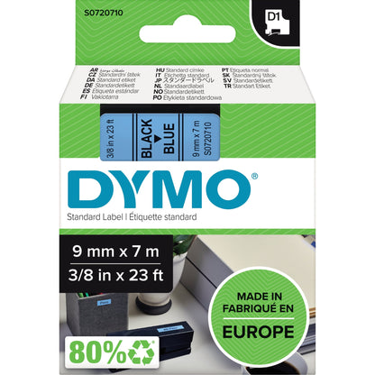 DYMO® Schriftbandkassette 9 mm x 7 m (B x L) blau schwarz