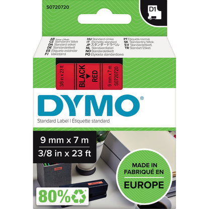 DYMO® Schriftbandkassette 9 mm x 7 m (B x L) rot schwarz