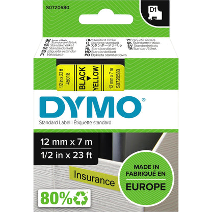 DYMO® Schriftbandkassette 12 mm x 7 m (B x L) gelb schwarz
