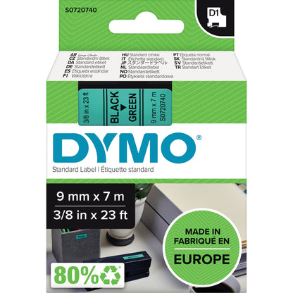 DYMO® Schriftbandkassette 9 mm x 7 m (B x L) grün schwarz