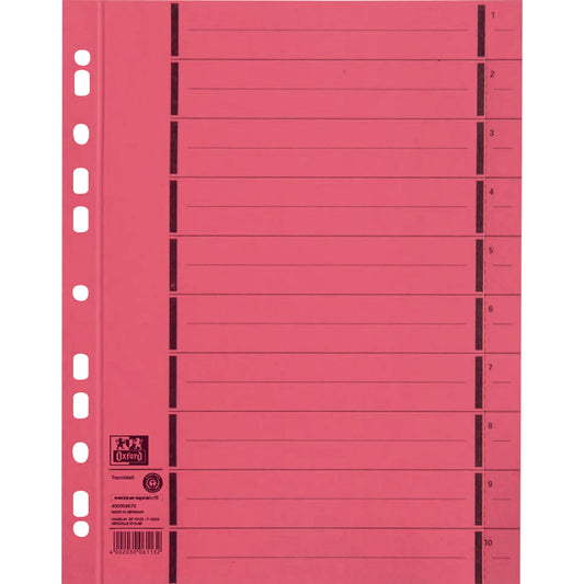 Oxford Trennblatt DIN A4 Manilakarton rot 100 St./Pack.