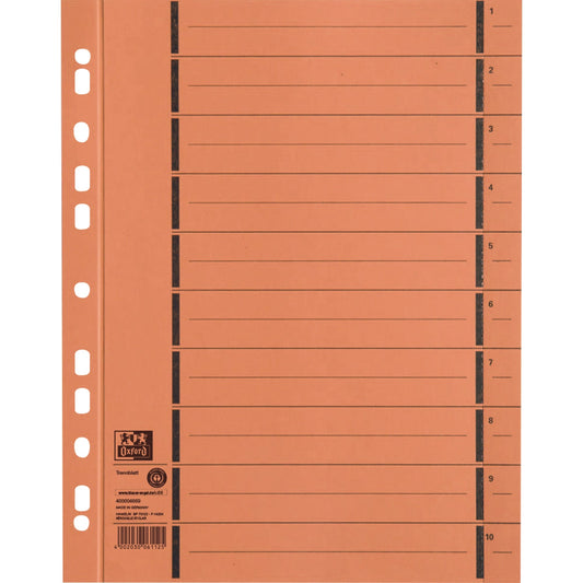 Oxford Trennblatt DIN A4 Manilakarton orange 100 St./Pack.
