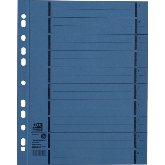 Oxford Trennblatt DIN A4 Manilakarton blau 100 St./Pack.
