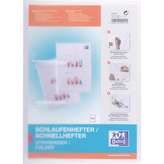 Oxford Schlauchhefter DIN A4 ohne transparenten Vorderdeckel Polypropylen farblos