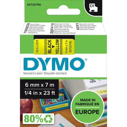 DYMO® Schriftbandkassette 6 mm x 7 m (B x L) gelb schwarz