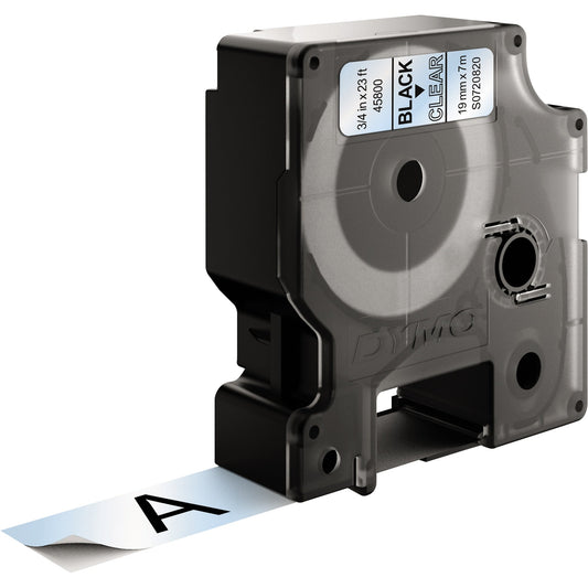 DYMO® Schriftbandkassette 19 mm x 7 m (B x L) transparent schwarz