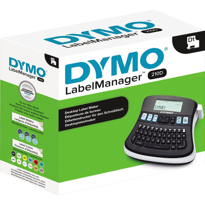 DYMO® Beschriftungsgerät LabelManagerT 210D+ 1 Display-Zeile 8 Schriftgrößen 2 Druckzeilen inkl. D1-Starter-Schriftbandkassette (12 mm x 3 m, schwarz auf weiß)