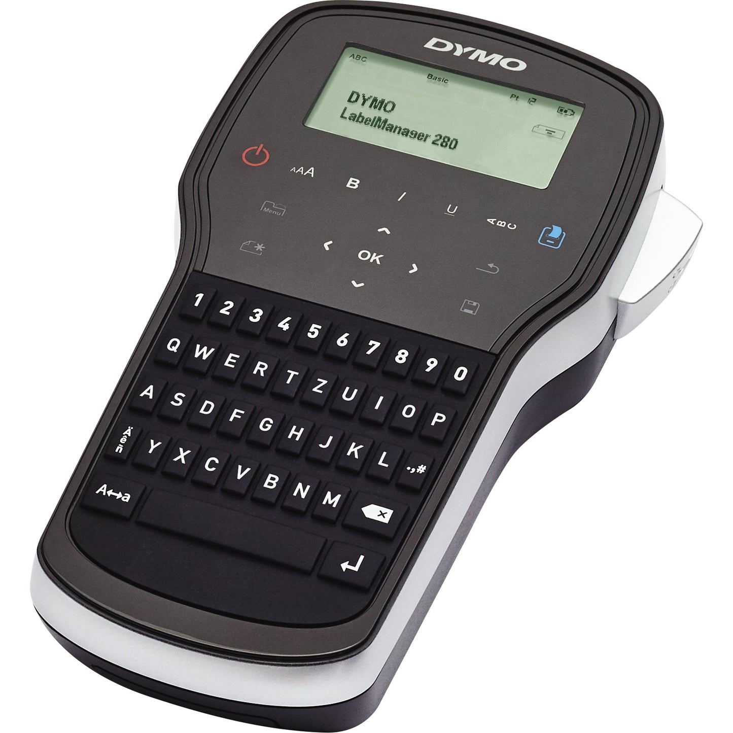 DYMO® Beschriftungsgerät LabelManagerT 280 2 Display-Zeilen 6 Schriftgrößen 2 Druckzeilen inkl. D1-Starter-Schriftbandkassette (12 mm x 3 m, schwarz auf weiß), Akku, USB-Kabel, Ladeadapter, Kurzanleitung
