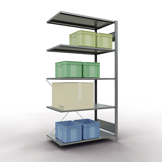 SCHULTE Anbauregal MULTIplus150 1.000 x 2.000 x 600 mm (B x H x T) 5 Fachböden 150kg Stahl