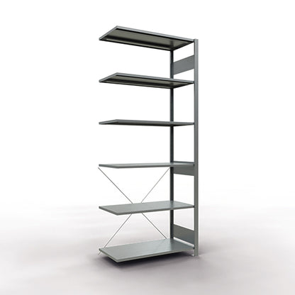 SCHULTE Anbauregal MULTIplus150 1.000 x 2.500 x 500 mm (B x H x T) 6 Fachböden 150kg Stahl