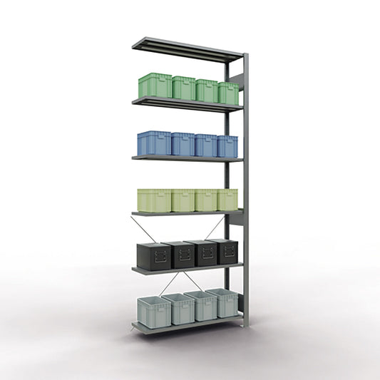 SCHULTE Anbauregal MULTIplus150 1.000 x 2.500 x 300 mm (B x H x T) 6 Fachböden 150kg Stahl