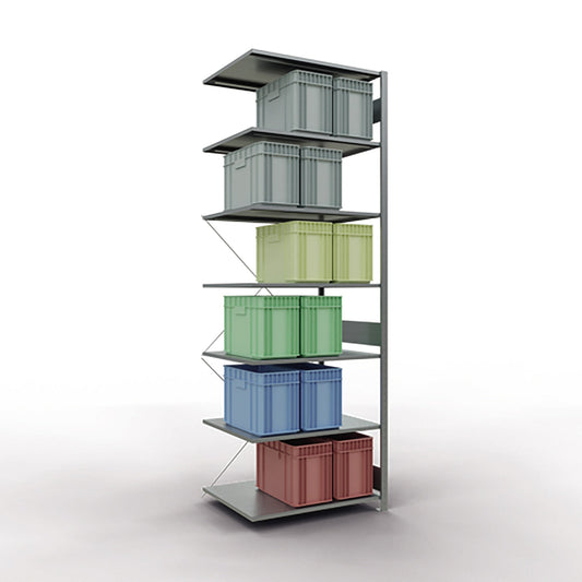 SCHULTE Anbauregal MULTIplus150 1.000 x 3.000 x 800 mm (B x H x T) 7 Fachböden 150kg Stahl