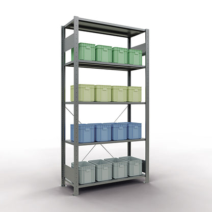 SCHULTE Grundregal MULTIplus150 1.000 x 2.000 x 400 mm (B x H x T) 5 Fachböden 150kg inkl. Abdeckkappen, Klemmfüße Stahl