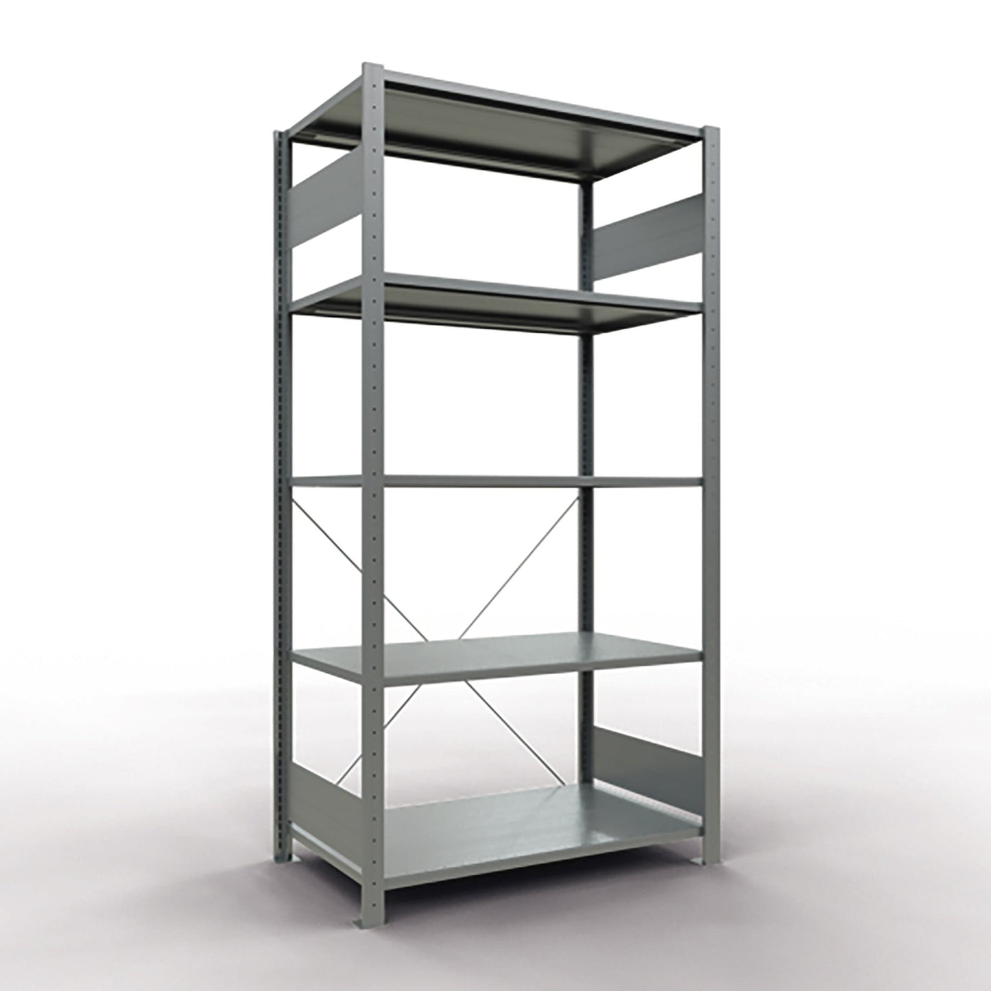 SCHULTE Grundregal MULTIplus150 1.000 x 2.000 x 600 mm (B x H x T) 5 Fachböden 150kg inkl. Abdeckkappen, Klemmfüße Stahl