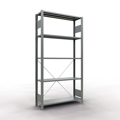 SCHULTE Grundregal MULTIplus150 1.000 x 2.000 x 300 mm (B x H x T) 5 Fachböden 150kg inkl. Abdeckkappen, Klemmfüße Stahl