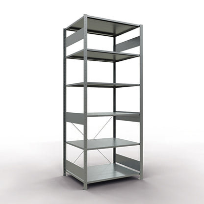 SCHULTE Grundregal MULTIplus150 1.000 x 2.500 x 800 mm (B x H x T) 6 Fachböden 150kg inkl. Abdeckkappen, Klemmfüße Stahl