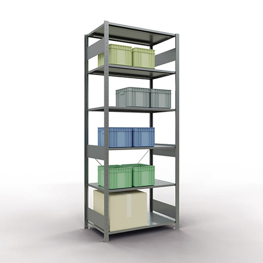SCHULTE Grundregal MULTIplus150 1.000 x 2.500 x 600 mm (B x H x T) 6 Fachböden 150kg inkl. Abdeckkappen, Klemmfüße Stahl