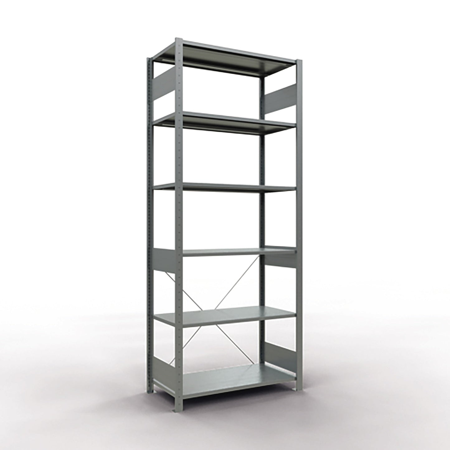 SCHULTE Grundregal MULTIplus150 1.000 x 2.500 x 500 mm (B x H x T) 6 Fachböden 150kg inkl. Abdeckkappen, Klemmfüße Stahl