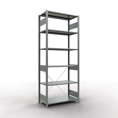 SCHULTE Grundregal MULTIplus150 1.000 x 2.500 x 500 mm (B x H x T) 6 Fachböden 150kg inkl. Abdeckkappen, Klemmfüße Stahl