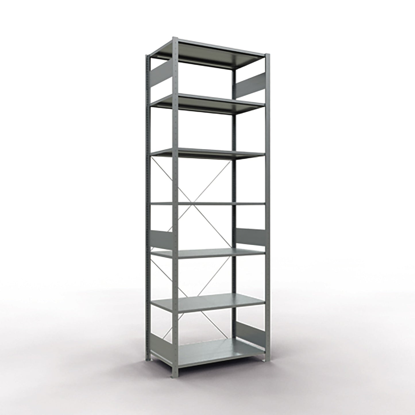 SCHULTE Grundregal MULTIplus150 1.000 x 3.000 x 600 mm (B x H x T) 7 Fachböden 150kg inkl. Abdeckkappen, Klemmfüße Stahl