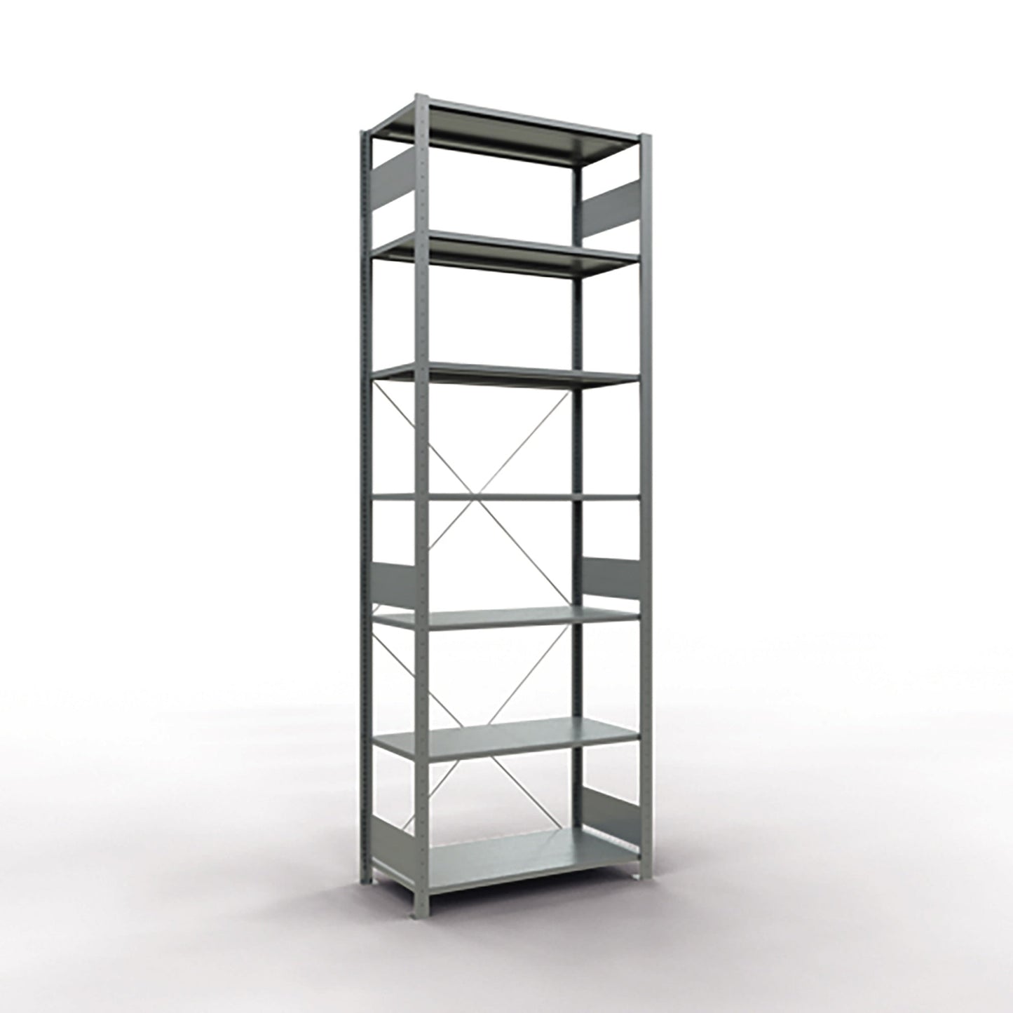 SCHULTE Grundregal MULTIplus150 1.000 x 3.000 x 500 mm (B x H x T) 7 Fachböden 150kg inkl. Abdeckkappen, Klemmfüße Stahl