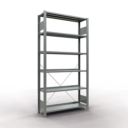 SCHULTE Grundregal MULTIplus85 1.000 x 2.000 x 300 mm (B x H x T) 6 Fachböden 85kg inkl. Abdeckkappen, Klemmfüße Stahl