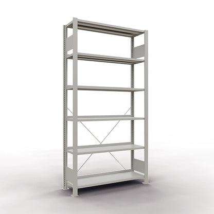 SCHULTE Grundregal MULTIplus85 1.000 x 2.000 x 300 mm (B x H x T) 6 Fachböden 85kg inkl. Abdeckkappen, Klemmfüße Stahl