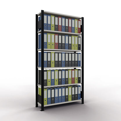 SCHULTE Grundregal MULTIplus85 1.000 x 2.000 x 300 mm (B x H x T) 6 Fachböden 85kg inkl. Abdeckkappen, Klemmfüße Stahl
