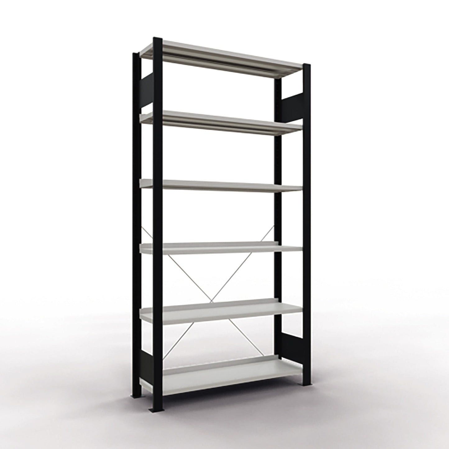 SCHULTE Grundregal MULTIplus85 1.000 x 2.000 x 300 mm (B x H x T) 6 Fachböden 85kg inkl. Abdeckkappen, Klemmfüße Stahl