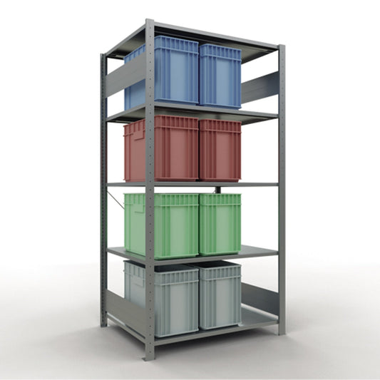 SCHULTE Grundregal MULTIplus150 1.000 x 2.000 x 800 mm (B x H x T) 5 Fachböden 150kg inkl. Abdeckkappen, Klemmfüße Stahl